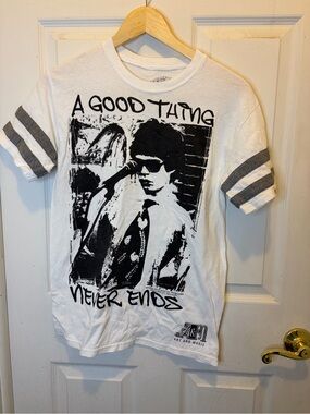 Rolling Stones Mick Jagger White Graphic Tee 'A Good Thing Never Ends'